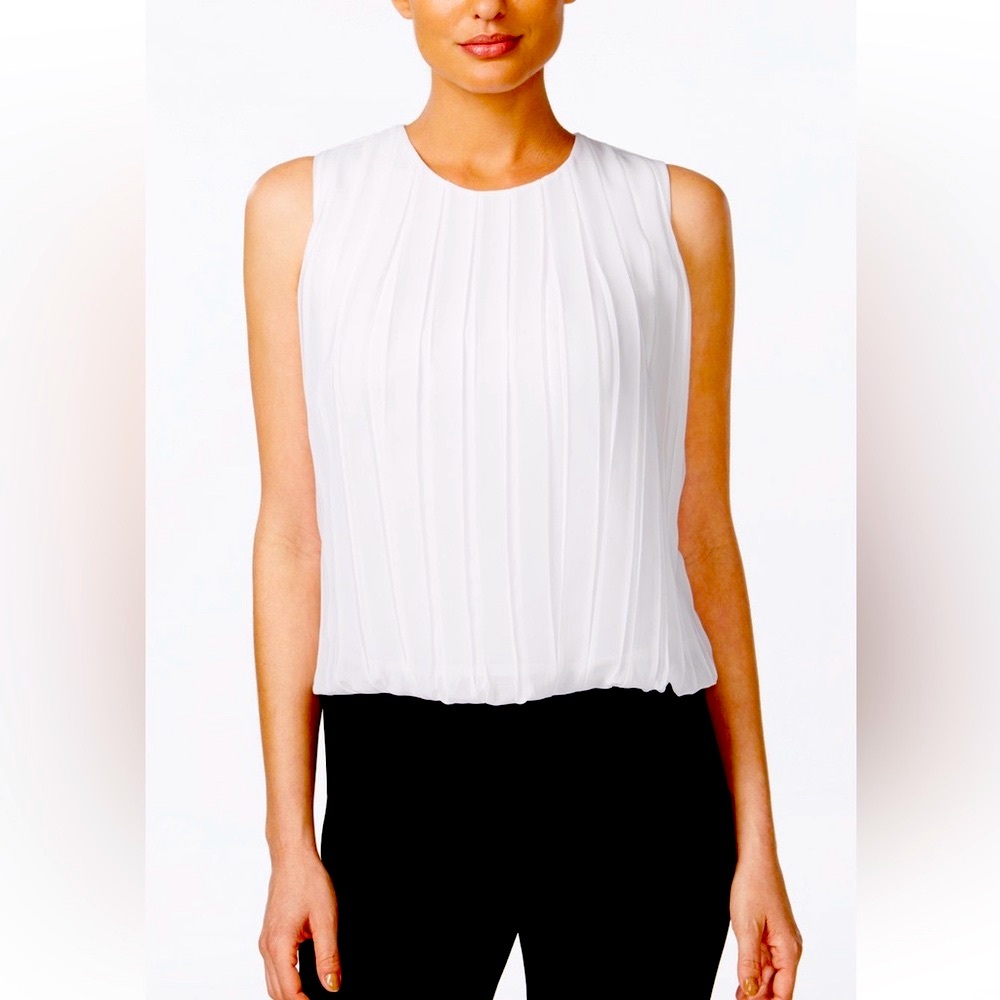 Calvin Klein Women’s Pleated Sleeveless Blouse